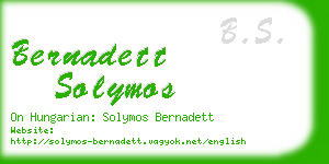 bernadett solymos business card